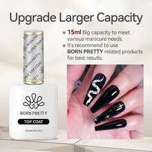 Super Top Gel, High Gloss Shiny Long Lasting Top Gel Polish, Glossy Clear Soak Off U V & Nail Lamp Gel Nails DIY Top Gel Coat 15ml 2pcs{"Color_name":"2Pcs15mlSuperTopCoatSet"} - 2件15毫升超級面漆套裝 - 查看 6