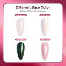 Chrome Nail Powder For Gel Nails, Aurora Fine Glitter Powder Mirror Effect Pigment Pearlescent Mermaid Pigment Pearl Glitter For Home DIY Salon Use{"Color_name":"Aurora"} - Aurora - 查看 5