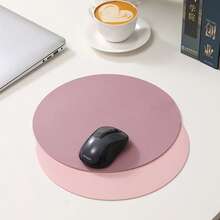1pc Small Round Single/Double-Sided Solid Color Mouse Pad, Non-Slip Computer Office Gaming Desk Mat For Women