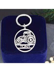 Customized Keychain Without Chain - Personalized Stainless Steel Keychain, The Best Gift For Your Loved One, Durable And Fashionable, Suitable For Backpacks, Cars, Loved By Men, Tractor Enthusiasts And Outdoor Lovers, Great For Room Decor