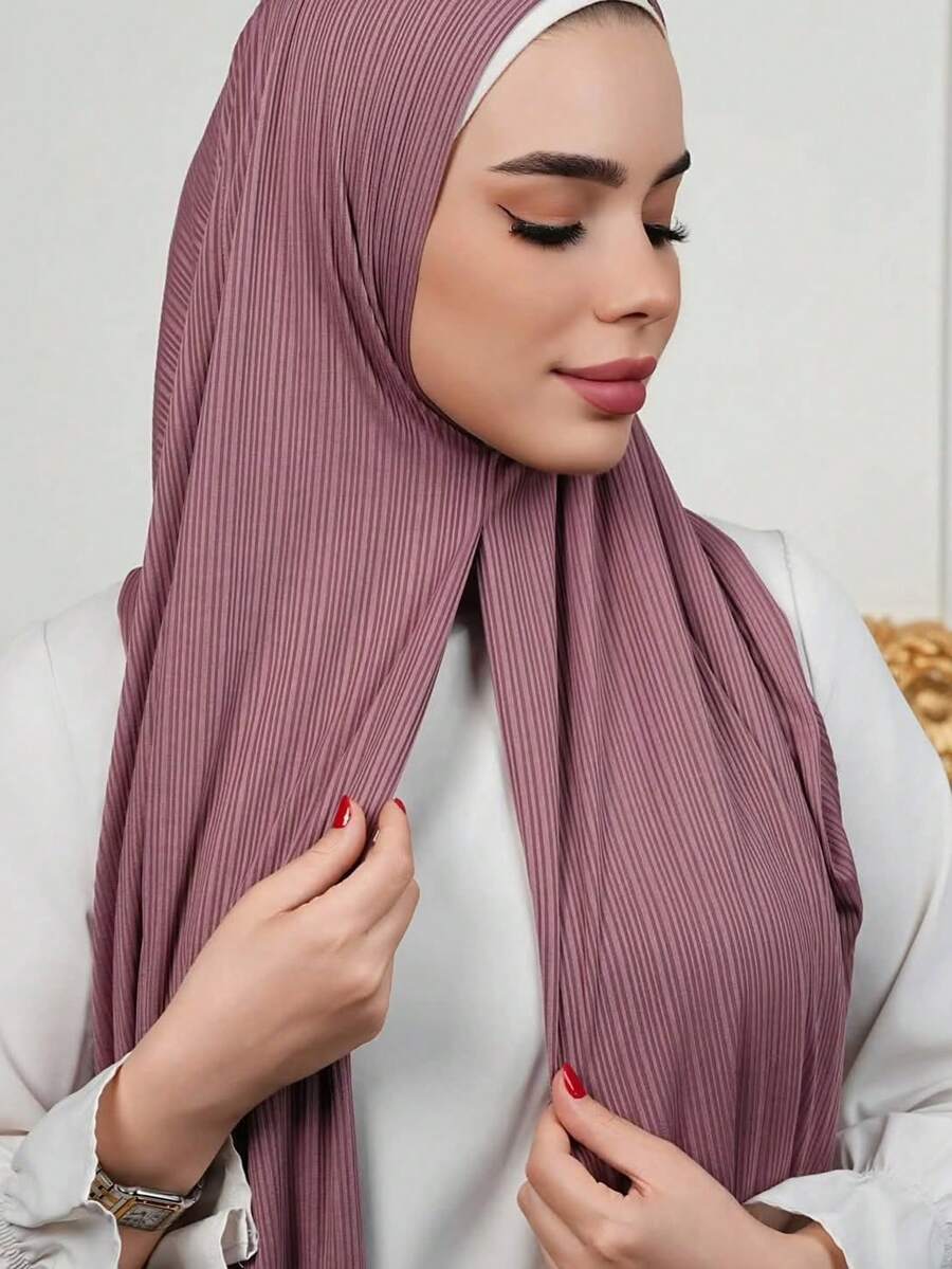 1pc Ready To Wear Instant Jersey Hijab Scarf, Breathable Muslim Headscarf For Women For Dress - Multicolor - View 1
