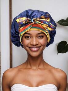 1 pezzo Cuffia da notte/per il trucco/da usare tutti i giorni in raso elasticizzato per donne (motivo stampato inviato casualmente)