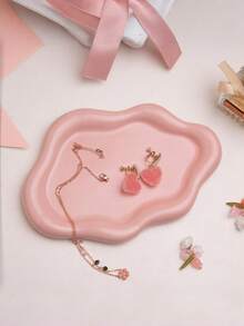 云状饰品盘，珠宝托盘，陶瓷珠宝戒指饰品盘，用于戒指耳环项链收纳盒，母亲节感恩节圣诞节生日伴娘礼物（粉色） - 粉色 - 查看 5