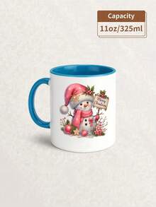 1 pieza Taza de cerámica de 11 onzas con diseño de Papá Noel, taza linda con muñeco de nieve, opción perfecta para regalos de Navidad, taza de té para amantes del café, regalos de Acción de Gracias y cumpleaños, regalos para fiestas navideñas, decoraciones de otoño, recipientes para bebidas calientes y frías en invierno, reutilizable, suministros de cocina ideales, ¡regalos multifuncionales para el Día de San Valentín y bodas! - Multicolor - Ver 24