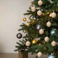 Christmas Hemp Rope Ball Ornaments Set Colorful Christmas Hanging Decorations For Christmas Tree - 卡其色 - 查看 4