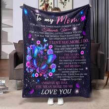 Anniversary Birthday Gift From Daughter And Son To Mom, Dear Mom Mother's Day Blanket - Ultra Soft Flannel Throw For Best Present Ever. Christmas Valentine's Date Night Cozy Printed Fleece Travel Comforter Suitable As Bed Sofa Chair Cover, Blanket Gift, Stylish Home Accessory, Plush Fabric, Family Presents - 紅白色 - 查看 9