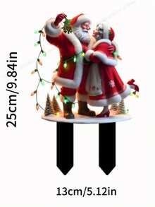 1 Stück elegante Acryl Weihnachtsmann & Frau Weihnachtsmann Gartendekoration - saisonale Feiertags-Rasendekoration, ohne Strombedarf, ohne Federn, hervorragend für Weihnachtsgartendekoration und Weihnachtsparty-Dekoration