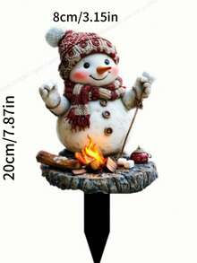 2D Acryl flache Schneemann Statue - Outdoor Garten Schild, geeignet für Neujahr, Weihnachten, Hochzeitsdekoration - bodenständig, ohne Strom benötigt - ideal für Terrasse, Rasen, Pflanzenkübel Dekoration - einzigartiges thematisches Sammlerstück Weihnachtsdekoration Weihnachtsgeschenke Weihnachtsdekoration