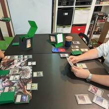 Magnetic Card Deck Box For TCG Storage, Holds 100 Double-Sleeved Cards - Black & Green - View 2
