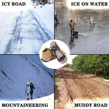 1/2 双冰爪，适用于鞋子和靴子，通用 8 钢钉冰爪冰雪抓爪，适用于冬季徒步登山冰钓，防滑