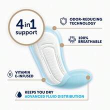 FitRight Fresh Start Postpartum and Incontinence Pads for Women Maximum Absorbency 30 Count Bladder Leakage Pads with The OdorControl Power of ARM and Hammer (30 Count Pack of 1) - como en la foto - Ver 5