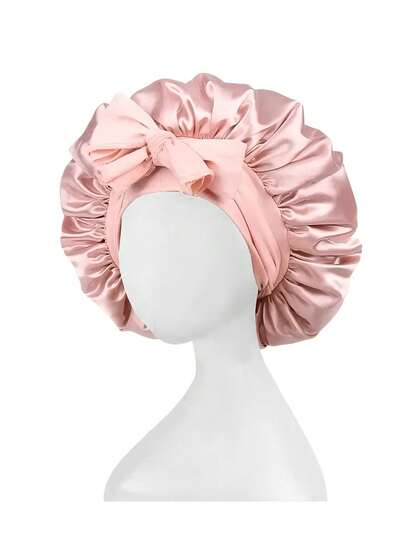 1pc Satin Silk Sleep Cap With Adjustable Drawstring - Lightweight & Breathable, Protects Long Curly Hair Or Braids All Night, Comfortable Fit For Men & Women, Hair Care, Multiple Colors Available