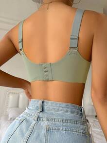 3 件女士无钢圈文胸，提升紧致，面料柔软透气，舒适休闲内衣 - 彩色 - 查看 5