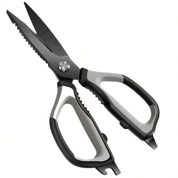1pc Professional Kitchen Scissors, Triple Blades Sharp, 2025 New Model, TPR Soft Rubber Handle, Easy To Cut Bones And Prepare Food