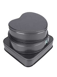 Removable Cake Pans For Pastries, 3 Pieces - Black - View 11