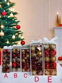 20 piezas/Caja 4cm/5cm Bolas de Navidad a prueba de roturas en miniatura, adecuadas para decoración del hogar, habitación, pared, oficina, exterior, árbol de Navidad, ideal para Año Nuevo, inauguración de casa, Navidad, boda, fiesta, regalos festivos, creando un ambiente festivo - Multicolor - Ver 1