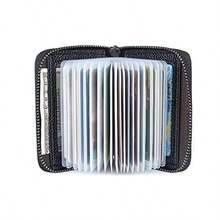 1pc Aiyo Fashion High-Quality PU Leather Mini Card Holder - Slim Card Case, Wallet Credit Card Holder, RFID Blocking Card Protector, Compact Design, Durable & Stylish, Unisex Zipper Wallet (A Classic Black)