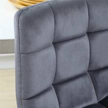 Set Of 2 Bar Stools For The Kitchen, Modern Design With Velvet Upholstery And Steel Legs, Non-Slip Foot Caps, Up To 120 Kg, 42 X 47 X 105 Cm, Grey - Grey - View 7