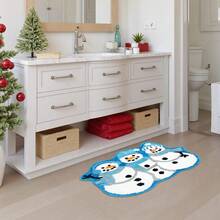 سجادة حمام ديكور رجل الثلج عيد الميلاد، سجادة منطقة، حصيرة الباب - أزرق ريفي، مانع الانزلاق للمنزل والحمام، ديكور منزلي داخلي لعيد الميلاد، هدايا عيد الميلاد، ديكورات منزلية لعيد الميلاد، سجادة مانعة للانزلاق للباب، سجادة حمام مانعة للانزلاق - قابلة للغسل في الغسالة، حصيرة باب من الصوف الاصطناعي عالي الكثافة، مثالية لديكور الحمام أو غرفة النوم، ديكور وإكسسوارات حمام عيد الميلاد، مناسبة لديكور مدخل المنزل مطبخ السجاد