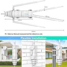 Extensor/ponto de acesso/roteador WiFi de longo alcance, sem fio, de alta potência, à prova de intempéries, com POE passivo, repetidor de banda dupla 2.4+5G, portas Gigabit, sem zona morta de WiFi, adequado para home office - Branco - Visão 4