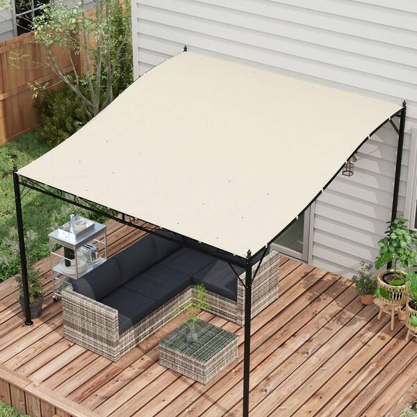 Outsunny 4 X 4 Ft Pergola Canopy Replacement, Pergola Shade Canopy With Drainage Holes, Easy To Install, For 10' X 10' Pergola ( 84C-038 Series), Beige