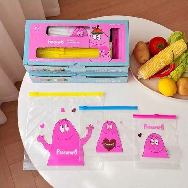 3-In-1 Reusable 55pcs PE Food Storage Bags, Resealable Airtight Bags For Fruits, Vegetables, Snacks, Freezer , Kitchen Organization (Small: 15pcs, Medium: 20pcs, Large: 20pcs)