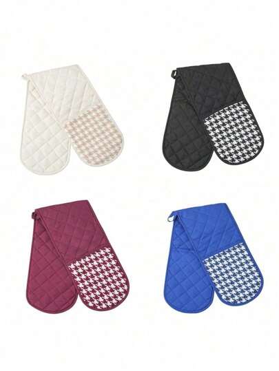 1 Stück hitzebeständige Ofenhandschuhe, beidseitig verstärkte Topflappen für Mikrowelle, Backen, Kochen