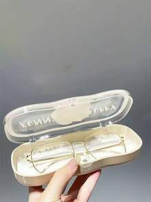 1pc Solid Color Acrylic Wavy Eyeglasses Case, Portable Eyewear Storage Box, Suitable For Glasses And Other Small Items, Suitable For All Seasons