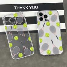 1 chiếc ốp lưng điện thoại TPU trong suốt chống bám vân tay, họa tiết vợt tennis thời trang, phủ toàn màn hình, tương thích với iPhone 17/16 Pro Max/16/16 Pro/16 Plus/11/15/15 Pro/15 Pro Max/12/13/14 Pro Max/XS/XR/11 Pro/11 Pro Max/12 Pro/12 Pro Max/13 Pro/13 Pro Max/7 Plus/14 Pro/14 Pro Max/14 Plus/7 Plus/8 Plus/8/SE2/12 Mini/13 Mini, ốp lưng mềm unisex, tương thích với dòng . - Nhiều màu - Xem 2