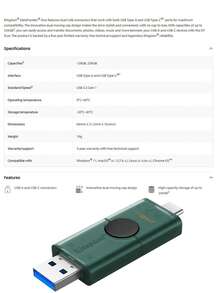 Kingston USB Flash Drive USB3.2 Type-C USB Flash Drive 128GB 256GB High-Speed Flash Drive DTDEG2 - Multicolor - View 3