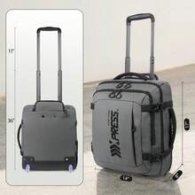 NEW YORK XPRESS 17 Inch Underseat Carry On Luggage Airplane Approved Water-Resistant Small Softside Rolling Suitcase Lightweight Personal Item Travel Duffle Bags - 灰色 - 查看 2