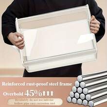 5-Piece Large-Sized PVC Dust-Proof Foldable Clothing Storage Box With Lid, Perfect Choice For Home And Dormitory, Clothing Storage Box, Wardrobe Organization, Under-Bed Storage Basket, Cushion Storage