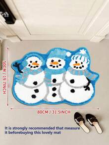 سجادة حمام ديكور رجل الثلج عيد الميلاد، سجادة منطقة، حصيرة الباب - أزرق ريفي، مانع الانزلاق للمنزل والحمام، ديكور منزلي داخلي لعيد الميلاد، هدايا عيد الميلاد، ديكورات منزلية لعيد الميلاد، سجادة مانعة للانزلاق للباب، سجادة حمام مانعة للانزلاق - قابلة للغسل في الغسالة، حصيرة باب من الصوف الاصطناعي عالي الكثافة، مثالية لديكور الحمام أو غرفة النوم، ديكور وإكسسوارات حمام عيد الميلاد، مناسبة لديكور مدخل المنزل مطبخ السجاد