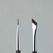 Juego de brochas para delineador de ojos y cejas, incluye brocha angulada delgada para delineador de gel, brocha de punta fina para cejas, y brocha plana para tinte de cejas