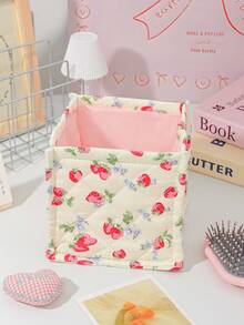 1 Peça Cesta de Armazenamento Acolchoada de Mesa Bonita e Prática, Cesta de Armazenamento de Miudezas de Mesa, Cesta de Armazenamento de Batom, Pincel de Maquiagem e Produtos de Skincare, Ornamentos de Mesa, Caixa de Armazenamento de Cosméticos, Usada para Armazenar e Organizar Pincéis e Produtos de Skincare, Decoração de Mesa, Armazenamento de Fone de Ouvido e Batom, Cesta de Piquenique Portátil