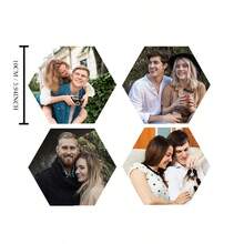 Porta-copos de Madeira Personalizados, Porta-copos de Madeira Personalizáveis com Foto/Imagem/Foto Impressa da Família, Adequado para Mesa de Centro, Mesa de Jantar, Cozinha, Decoração de Mesa do Escritório em Casa, Presente de Inauguração do Lar