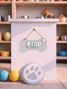 1PC Custom Acrylic Pet Name Tags With Paw Print - Personalized Dog And Cat Name Tags For Crates, Beds And Home Decor - Durable PMMA Material, Easy To Hang, Accessories Not Included, Great Gift For Friends/Family, Christmas Gift.