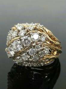 1枚奢华立方氧化锆戒指，女士婚礼订婚派对珠宝，情人节礼物 - 1# - 查看 13