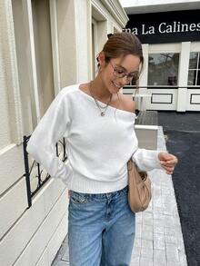 Women's French Casual Daily Sexy Lady Business Office Commute Comfortable Romantic Retro Teacher Solid Color Christmas New Year Knitted Pullover Sweater, Suitable For Daily, Home, Beach, Evening Date, Holiday, Office, Street, Photoshoot, Airport, Travel, Spring, Autumn, Winter