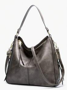 时尚百搭高品质单肩包 - 灰色 - 查看 4