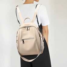 Zaino moda donna qualità PU borsa da viaggio a doppia spalla stile bohemien zaino con tracolla multifunzionale borsa a spalla casual