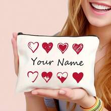 1pc Customized Makeup Bag, Great Gift For Bridesmaids, Teachers, Friends - Ideal For Graduation, Wedding, Bachelorette Party, Practical For Traveling With Cosmetics