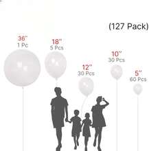127pcs Balloons,  Balloons Different Sizes Pack Of 36 Inch 18 Inch 12 Inch 10 Inch 5 Inch Balloons For Balloon Garland - Trending, Best Seller, New Arrival, Party Supplies, Elegant Decor, Party Decoration, Wedding & Birthday - 無色 - 查看 2