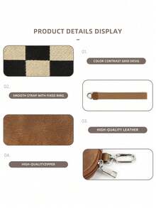 1pc Multifunctional Fashion Women's Wrist Bag Portable Malist Card Holder Cow Pattern PU Material For Women Wallet Mini Wallet Purse Wallet Wallet Keychain Coin Wallet - Multicolor - View 3