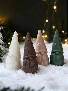 Molde de vela con diseño de copo de nieve y gnomo, molde de silicona resistente al calor para Navidad, flexible y fácil de limpiar, apto para velas aromáticas DIY, piedras de aroma, moldeado de resina y talla grande, multiusos para decoración navideña, meditación y ambiente del hogar, decoración del hogar, decoraciones navideñas, decoración de habitaciones, regalos de Navidad