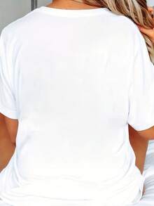 Disney Stitch Graphic Print T-Shirt, Autumn Stitch Women's Crew Neck Short Sleeve, Loose-Fitting Fall Top, Perfect For Birthdays, Halloween, Thanksgiving, Christmas, Family Gatherings, Beach Vacations, And Casual Outings (S-5XL) - trắng - Xem 2