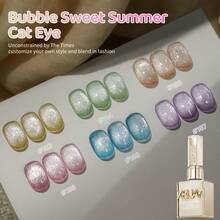 XEIJAYI Ultra-Bright Nail Gel "Bubble Sweet Summer" Cat Eye Series - 6-Color Magnetic Gel Set With Variable Iridescent Effects, Professional Salon Art Design, Dazzling & Long-Lasting Shine, Multidimensional Color Shift With Chip-Resistant Wear, For DIY Nail Art Creation - Nhiều màu - Xem 5