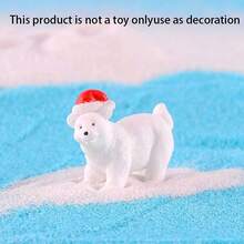 Pequeño regalo de Navidad, ornamento de paisaje micro de musgo con oso polar ártico, decoración de animal oso blanco