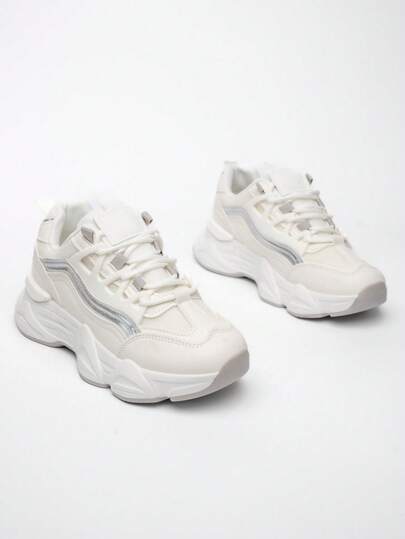 Womens Chunky Sneakers With Thick Sole And Modern Sporty Design