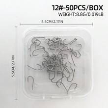 50 个/盒 92247 章鱼喙鱼饵钩高碳钢倒刺偏置章鱼圆形鱼钩适用于咸水淡水 - 彩色 - 查看 15